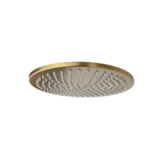 Linea Round Shower Head 250mm - Satin Brass