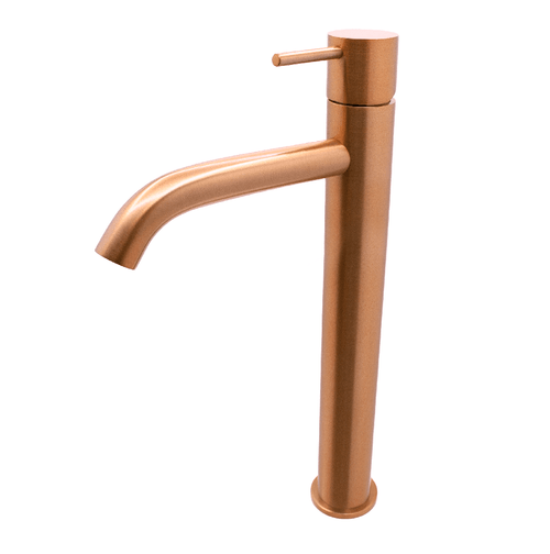 Linea one hole eco start tall basin mixer - Satin Copper