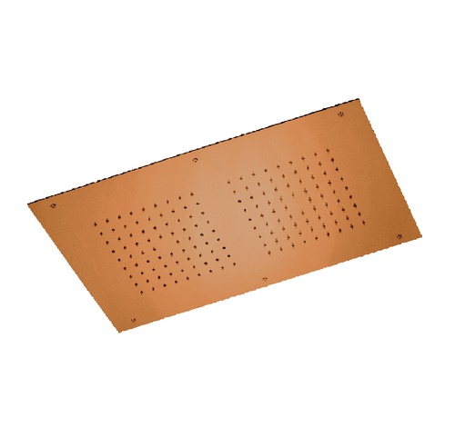 Linea Skyfall Twin Rectangular  Rain Shower Ceiling Mounted 700mm x 400mm - Satin Copper