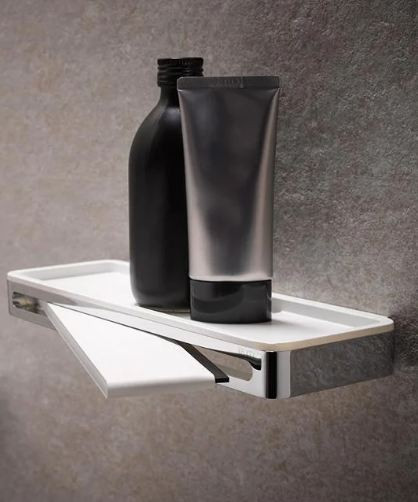 Keuco Plan Shower Shelf with Integrated Glass Wiper