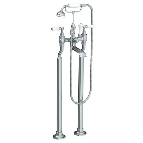 Lefroy Brooks WL 1144 Classic bath shower mixer with white levers & standpipes