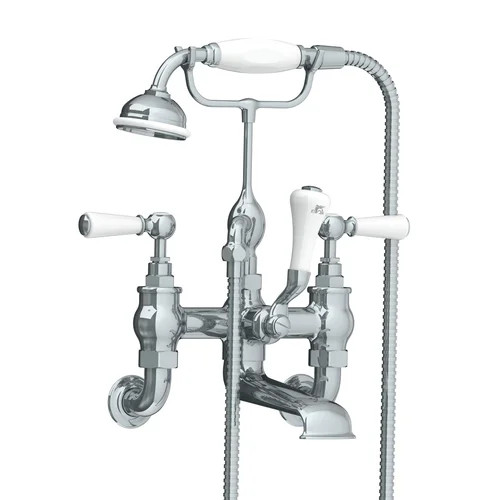 Lefroy Brooks WL 1166 Classic wall mounted bath shower mixer with white levers