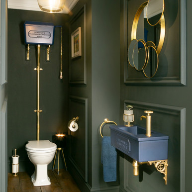 Thomas Crapper Bentham 'Indigo Blue' Cloakroom Basin – Right hand