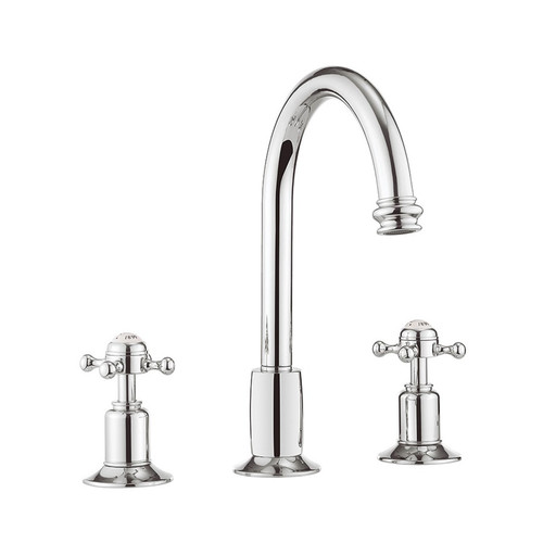 Belgravia Crosshead Basin 3 Hole Set - Chrome