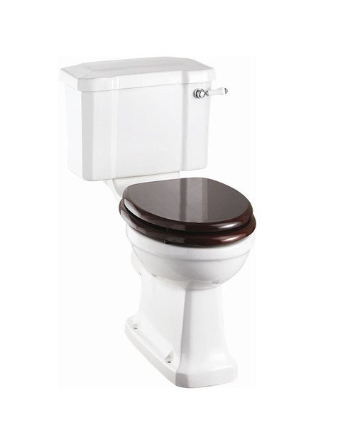 Burlington 44cm slim close coupled toilet suite chrome fittings excluding toilet seat