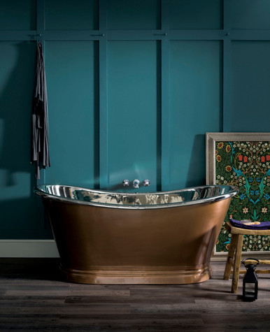 BC Designs Copper roll top bath polished nickel, antique copper exterior - size options