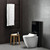 Geberit - Monolith WC Unit & Cistern for Floorstanding WC's - Black/Aluminium Height 1010mm