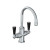 Lefroy Brooks Classic tubular mono basin mixer with black levers