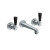 Lefroy Brooks Classic wall mounted basin mixer with black levers