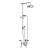 Lefroy Brooks Classic deck mounted bath shower mixer with black levers, riser, hand shower & 8" rose