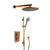 Linea Complete Dual Outlet Shower Kit With 250mm Showerhead - Satin Copper