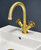 Tap Shop Knurl 1-hole basin mixer and pop-up waste scuffed brass