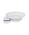 Round  frosted glass soap dish and holder - finish options