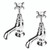 London 1916 xhead basin pillar taps