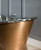 Copper roll top bath polished nickel, antique copper exterior - size options
