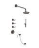 Fantini Sailing triple outlet thermostatic shower kit PVD gun metal