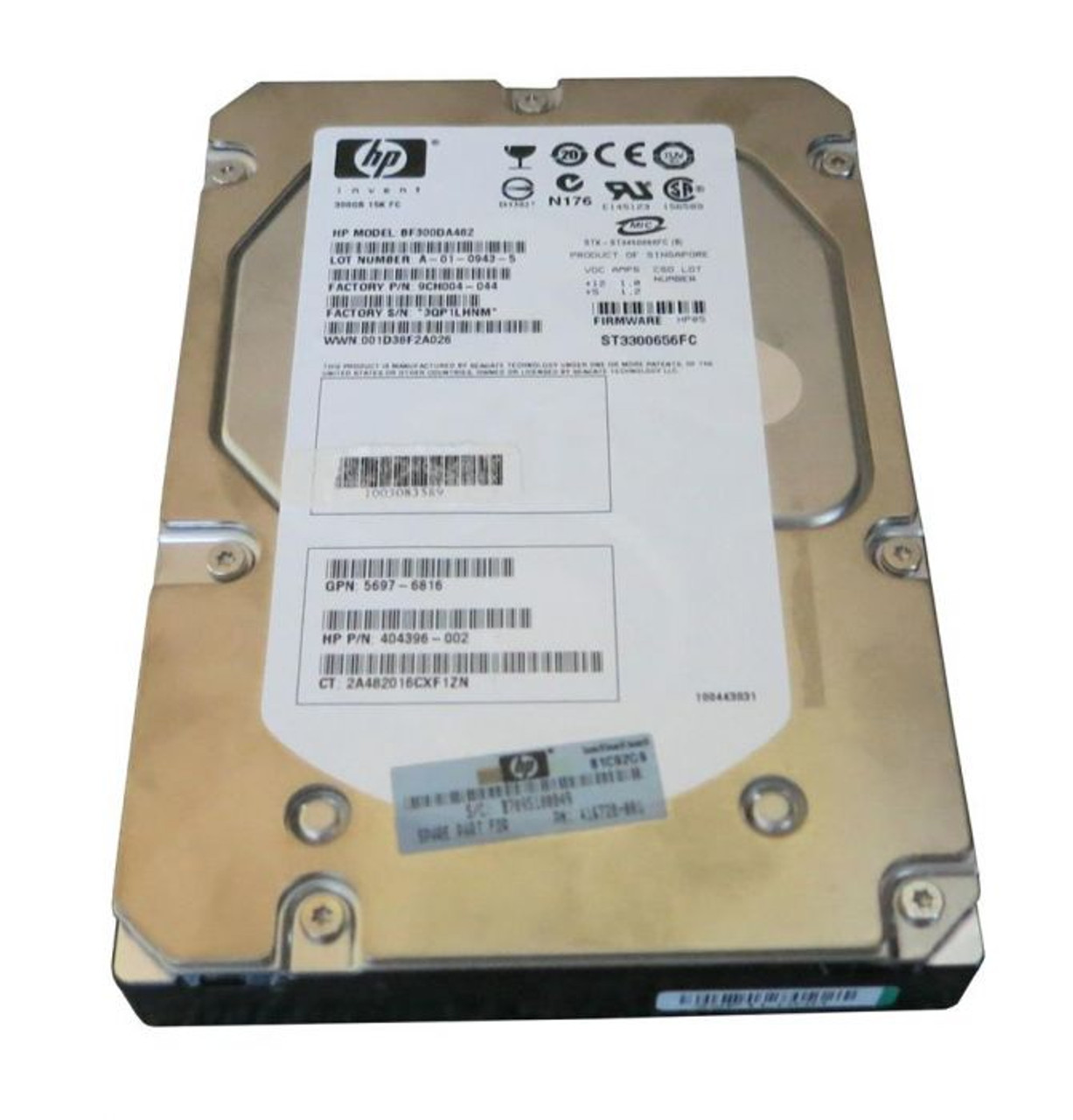 404396R-002 | HP | 300GB 15000RPM FIBRE CHANNEL 4GB/S HOT-PLUGGABLE DUAL PORT 3.5-INCH HARD DRIVE