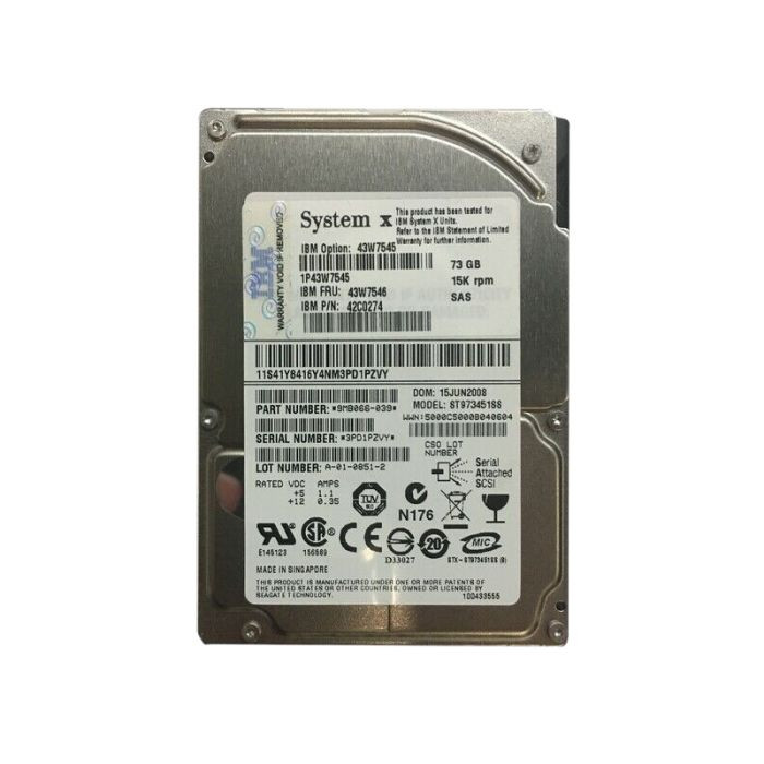 42C0274 IBM | 73GB 15000RPM SAS NON HOT-SWAPPABLE 2.5-INCH HARD DRIVE