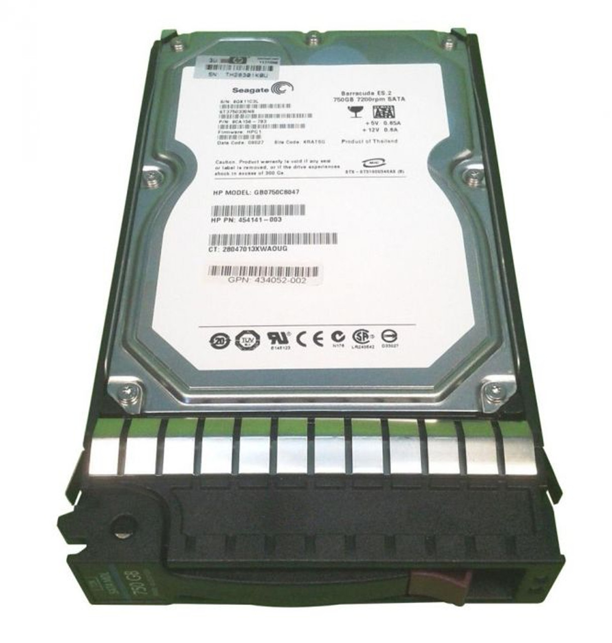 454141-003 | HP | 750GB 7200RPM SATA Hot-Pluggable 3.5-inch Hard Drive with Tray