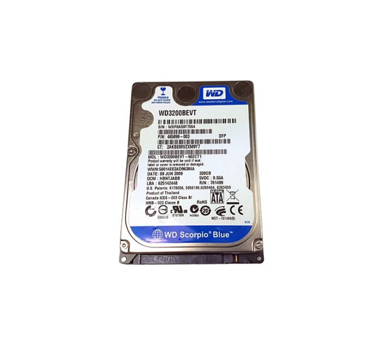 465899-003 | HP | 320GB 5400RPM SATA 1.5GB/s 2.5-inch Hard Drive