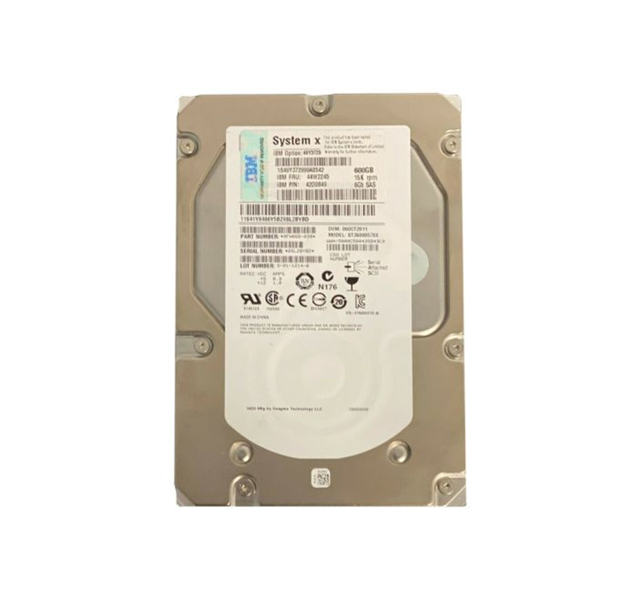 49Y3729 | IBM | 600GB 15000RPM SAS 6GB/S HOT-SWAPPABLE 3.5-INCH HARD DRIVE