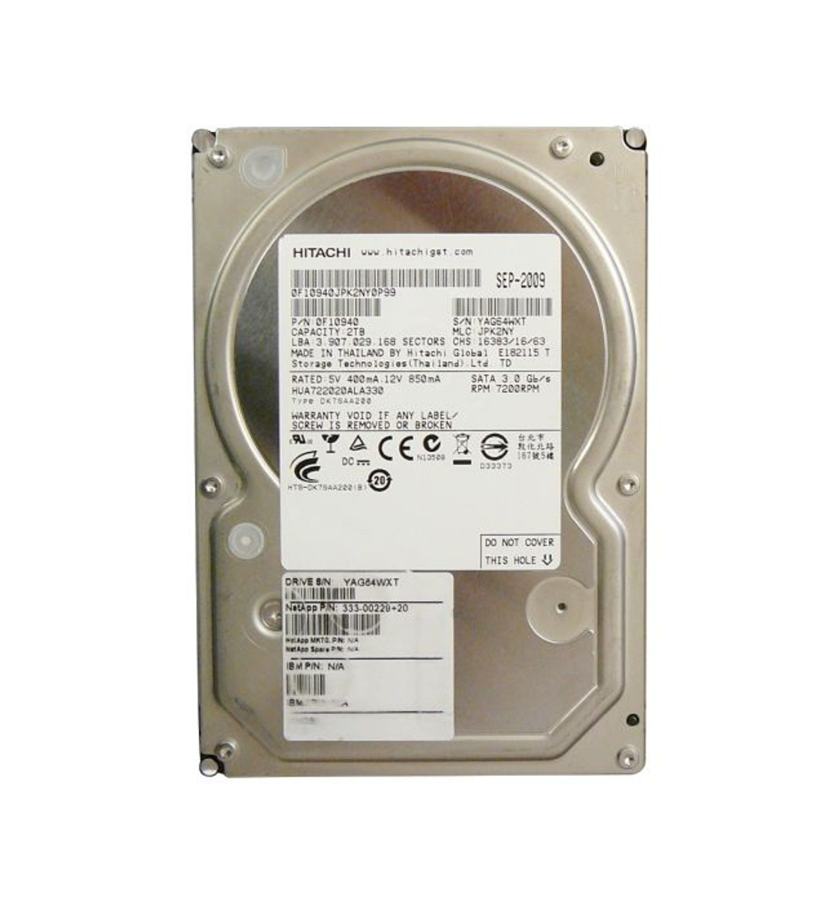 HUA722020ALA330 | HITACHI | Ultrastar A7K2000 2Tb 7200Rpm Sata 3Gb/S 32Mb Cache 7-Pin 3.5-Inch Enterprise Hard Drive