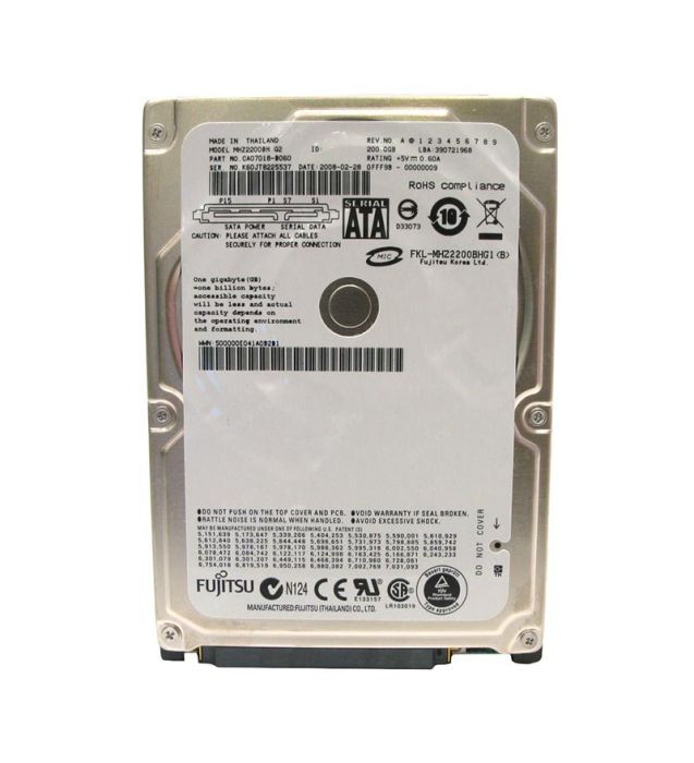 MHZ2200BH | TOSHIBA | MHZ2 BH MHZ2200BH 200 GB 2.5 PLUG-IN MODULE HARD DRIVE SATA/300 5400 RPM 8 MB BUFFER HOT SWAPPABLE
