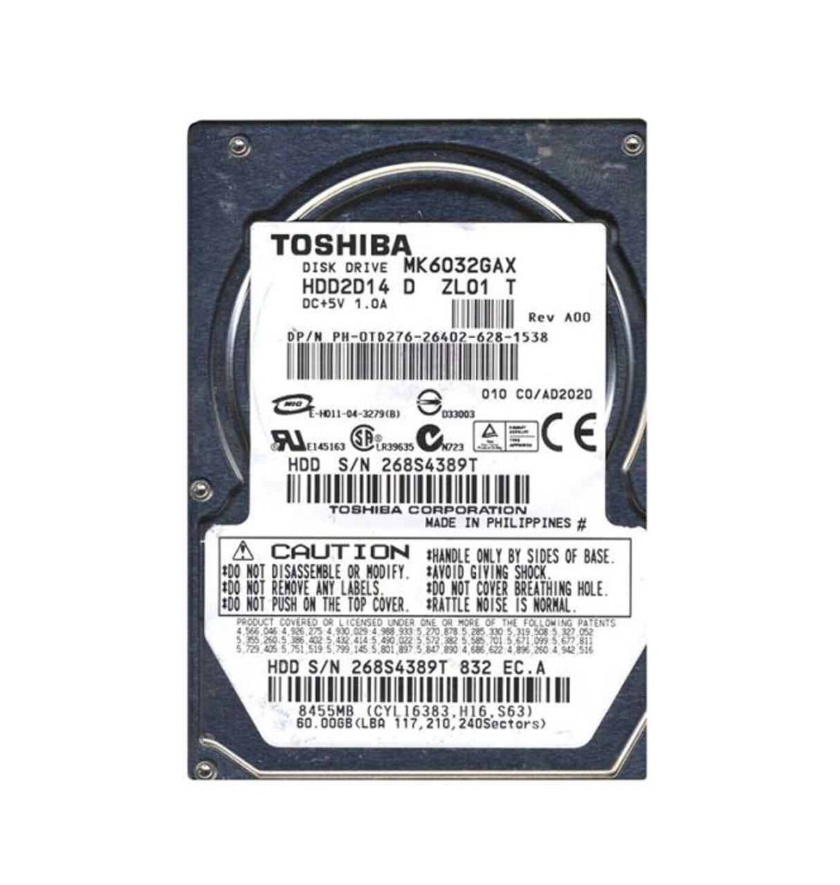 MK6032GAX | TOSHIBA | MOBILE MK6032GAX 60 GB 2.5 INTERNAL HARD DRIVE MK6032GAX | TOSHIBA | MOBILE MK6032GAX 60 GB 2.5 INTERNAL HARD DRIVE