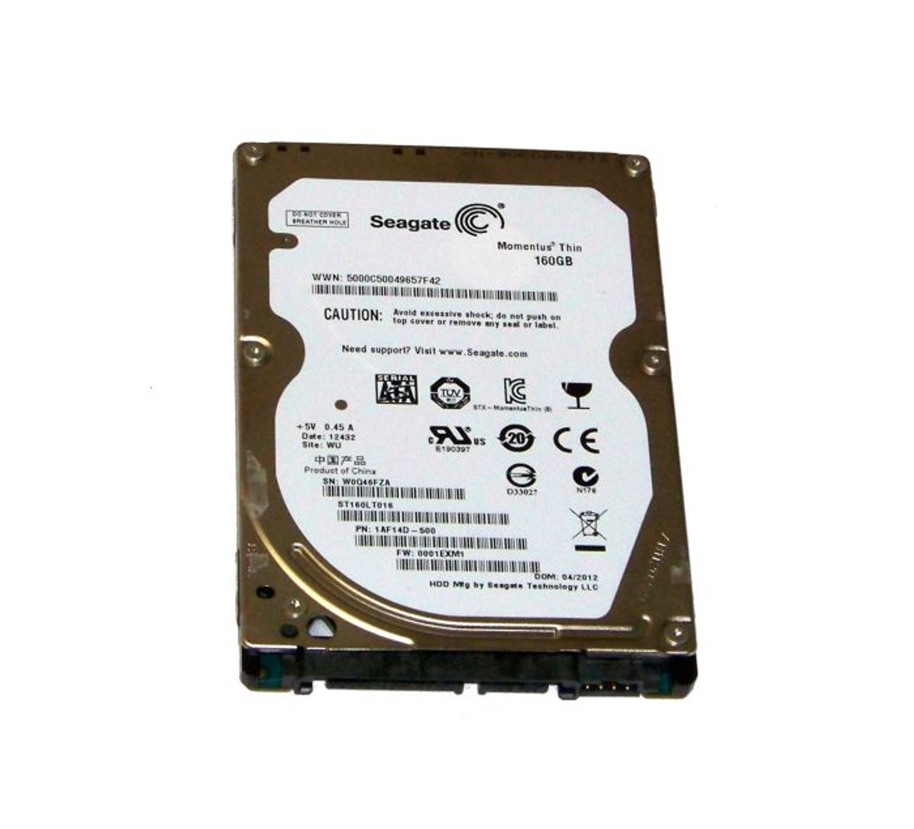 ST160LT016 | SEAGATE | MOMENTUS 160GB 2.5-INCH HARD DRIVE SATA 3GB/S 7200RPM 16MB CACHE