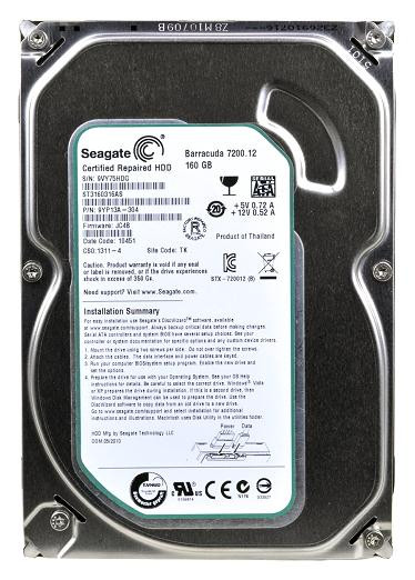 ST3160316AS | Seagate | BarraCuda 160GB 7200RPM SATA 6GB/s 8MB Cache 3.5-inch Hard Drive