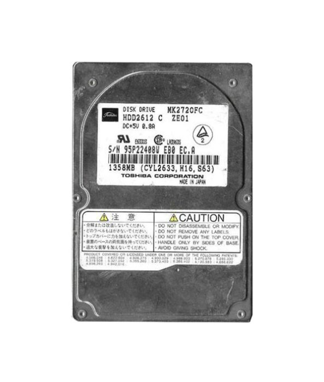 MK2720FC | TOSHIBA | 1Gb 4200Rpm Ide/Ata 128Kb Cache 2.5-Inch Hard Drive