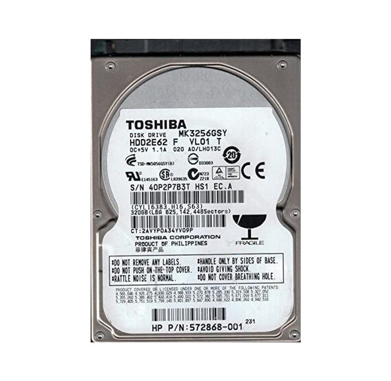 HDD2E62 | Toshiba | 320GB 7200RPM SATA 3GB/s 16MB Cache 2.5-inch Hard Drive HDD2E62 | Toshiba | 320GB 7200RPM SATA 3GB/s 16MB Cache 2.5-inch Hard Drive