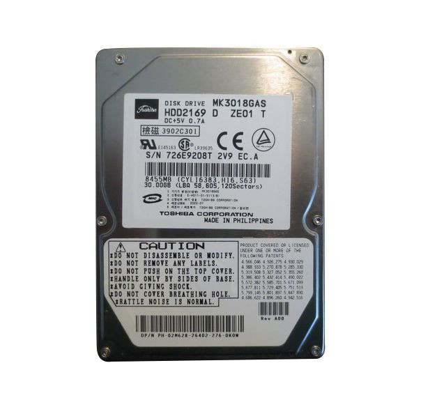 MK3018GAS | TOSHIBA | 30Gb 4200Rpm Ide/Ata 2.5-Inch Hard Drive