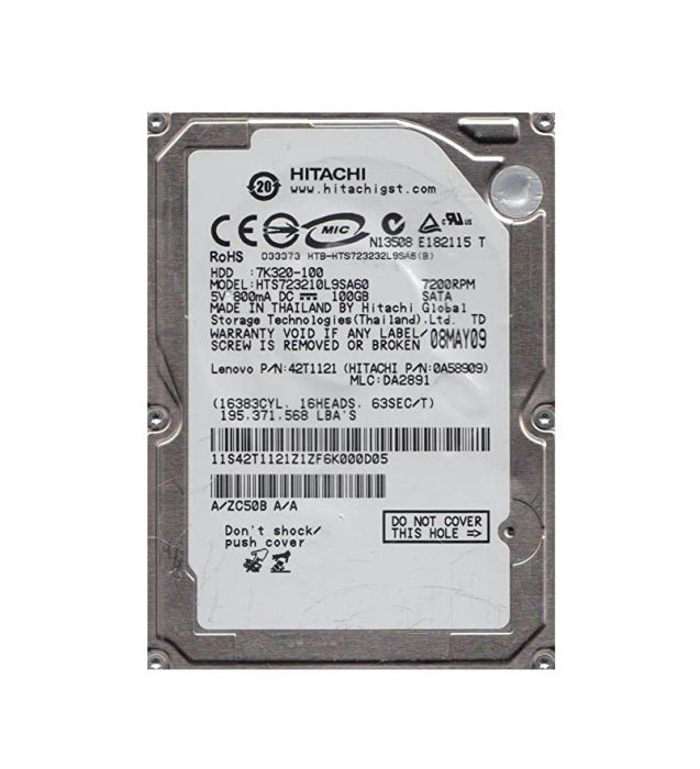 HTS723210L9SA60 | HITACHI | TRAVELSTAR 7K320 SERIES 100GB 7200RPM SATA 1.5GB/S 16MB CACHE (512) 2.5-INCH HARD DRIVE