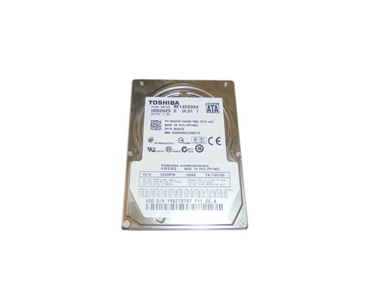 0K647G | DELL | 160GB 5400RPM SATA 2.5-INCHHARD DRIVE