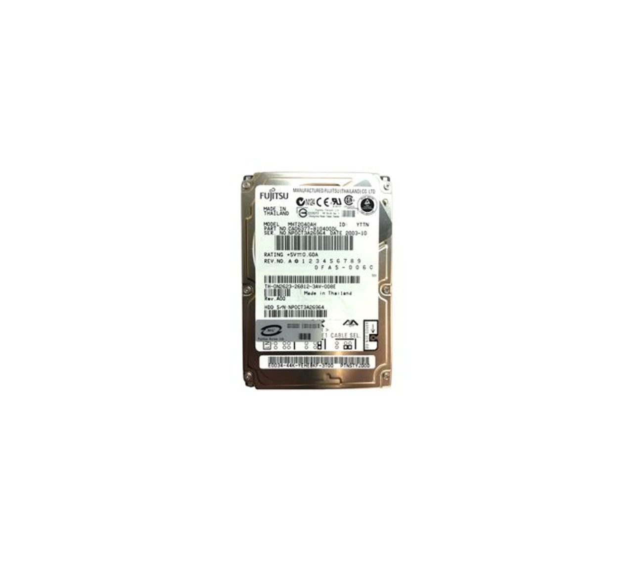 N2623 | DELL | 40GB 5400RPM IDE ULTRA ATA/100 (ATA-6) 8MB CACHE 2.5-INCH HARD DRIVE