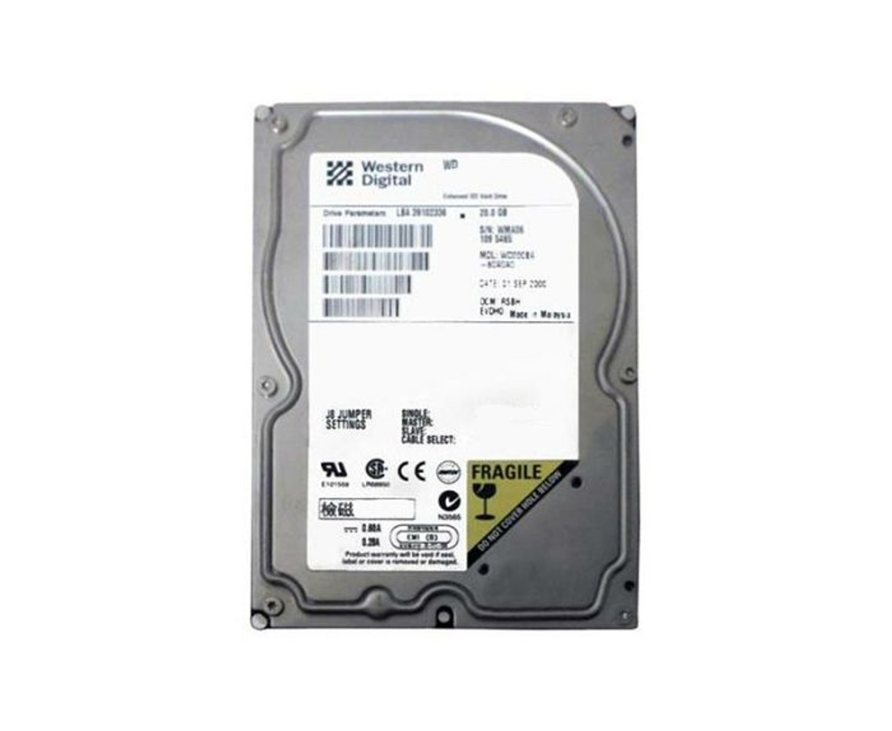 WD200BA-60AK | WESTERN DIGITAL | CAVIAR 200BA 20GB 7200RPM EIDE 2MB CACHE (CE) 3.5-INCH HARD DRIVE
