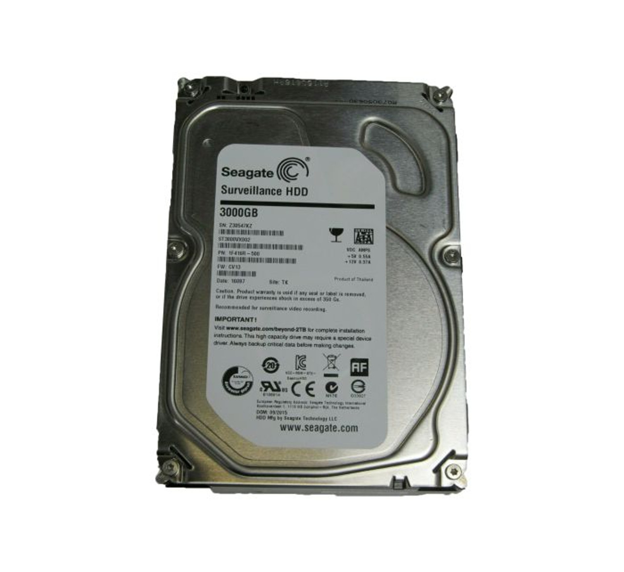 ST3000VX002 | SEAGATE | Surveillance 3Tb 5900Rpm Sata 6Gb/S 64Mb Cache 3.5-Inch Hard Drive