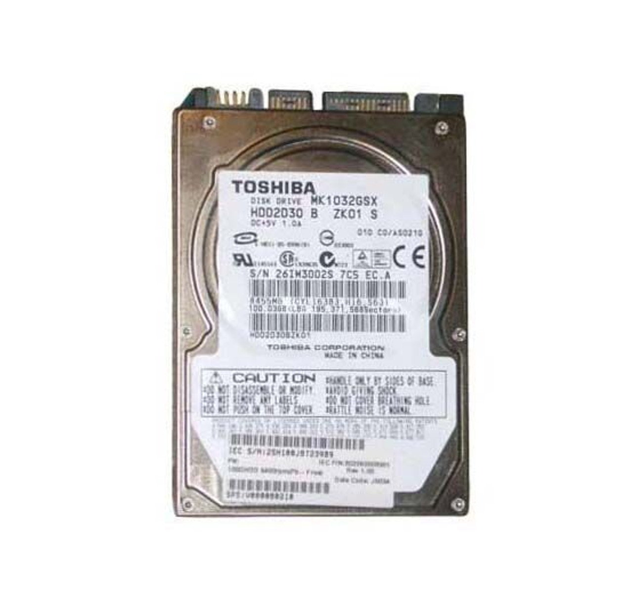 MK1032GSX | TOSHIBA | 100Gb 5400Rpm Sata 1.5Gb/S 16Mb Cache 2.5-Inch Hard Drive