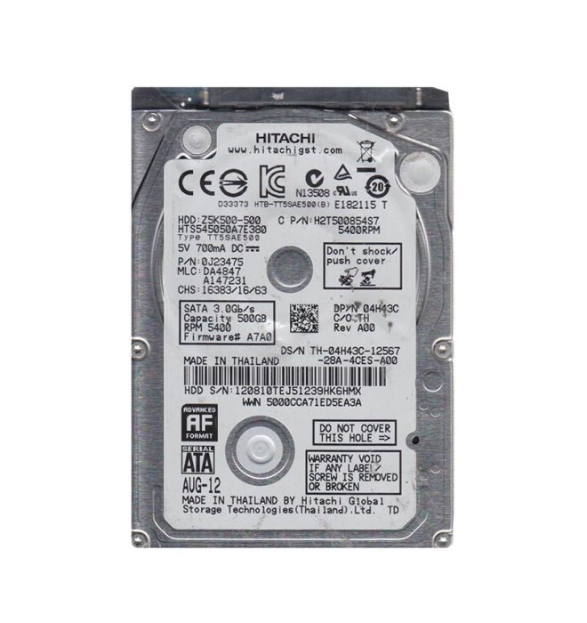 0J23475 | HGST | TRAVELSTAR Z5K500 SERIES 500GB 5400RPM SATA 3GB/S 8MB CACHE 2.5-INCH HARD DRIVE