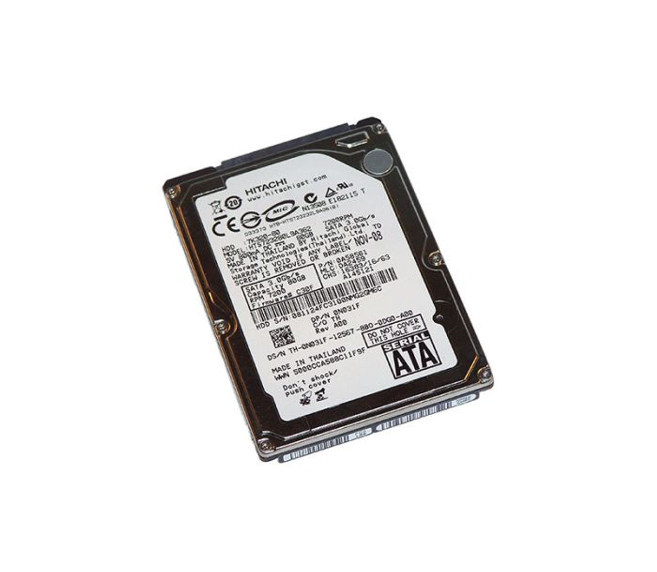 0N031F | DELL | 80GB 7200RPM IDE/ATA 8MB CACHE 2.5-INCH HARD DRIVE
