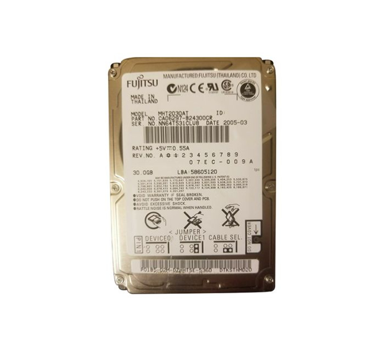 CA06297-B24300CR | FUJITSU | MOBILE 30GB 4200RPM ATA-100 2MB CACHE 2.5-INCH HARD DRIVE