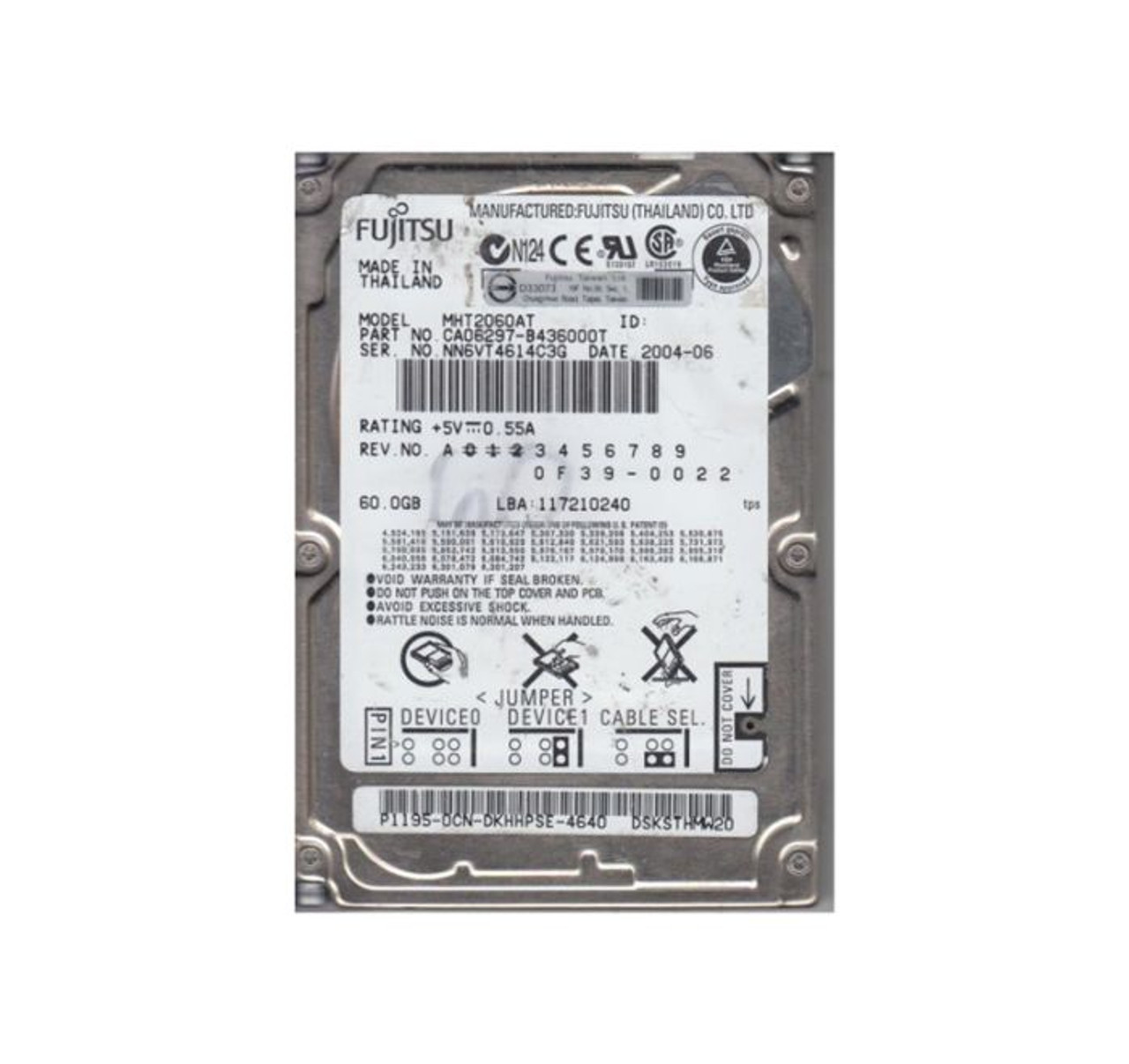 CA06297-B436000T | FUJITSU | MOBILE 60GB 4200RPM ATA-100 2MB CACHE 2.5-INCH HARD DRIVE