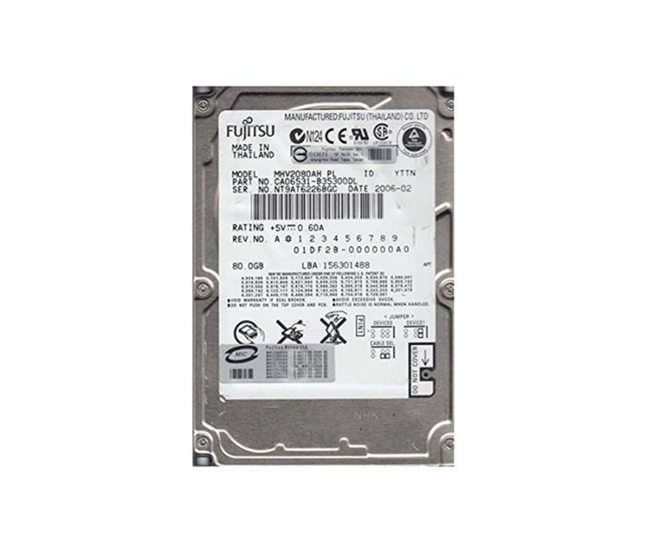 CA06531-B35300DL | FUJITSU | MOBILE 80GB 5400RPM ATA-100 8MB CACHE 2.5-INCH HARD DRIVE