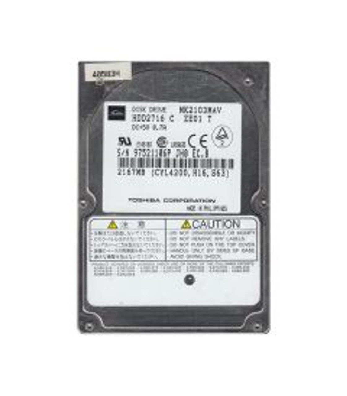 MK2103MAV | TOSHIBA | 2.16Gb 4200Rpm Ide/Ata 128Kb Cache 2.5-Inch Hard Drive
