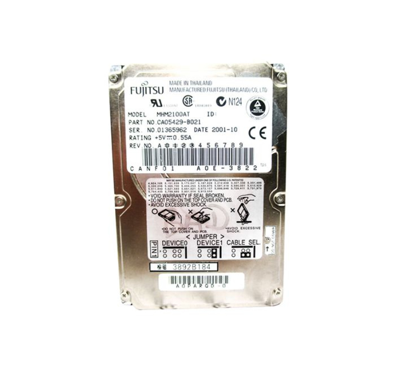 CA05429-B021 | FUJITSU | MOBILE 10GB 4200RPM ATA-66 2MB CACHE 2.5-INCH HARD DRIVE