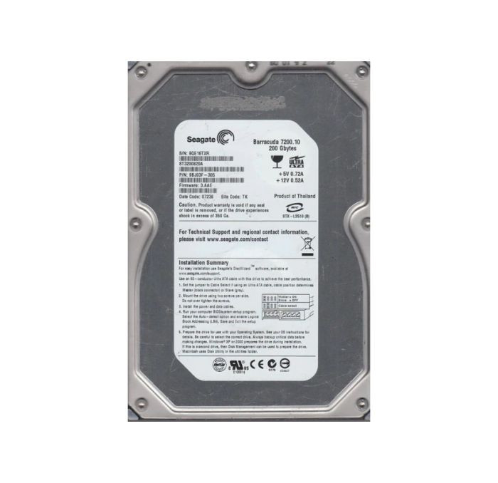 9BJ03F-305 | SEAGATE | BARRACUDA 7200.1 200GB 7200RPM ATA-100 8MB CACHE .5-INCH HARD DRIVE