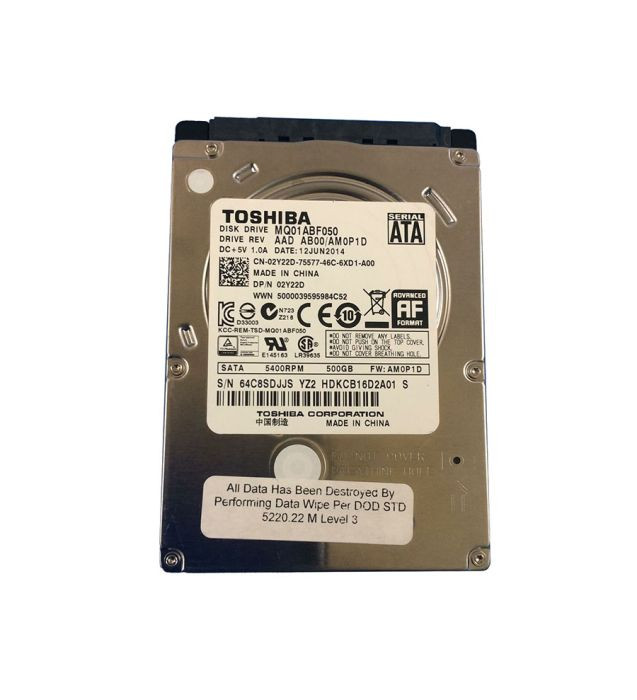 HDKCB16D2A01 | TOSHIBA | 500GB 5400RPM SATA 6GB/S 8MB CACHE 2.5-INCH HARD DRIVE