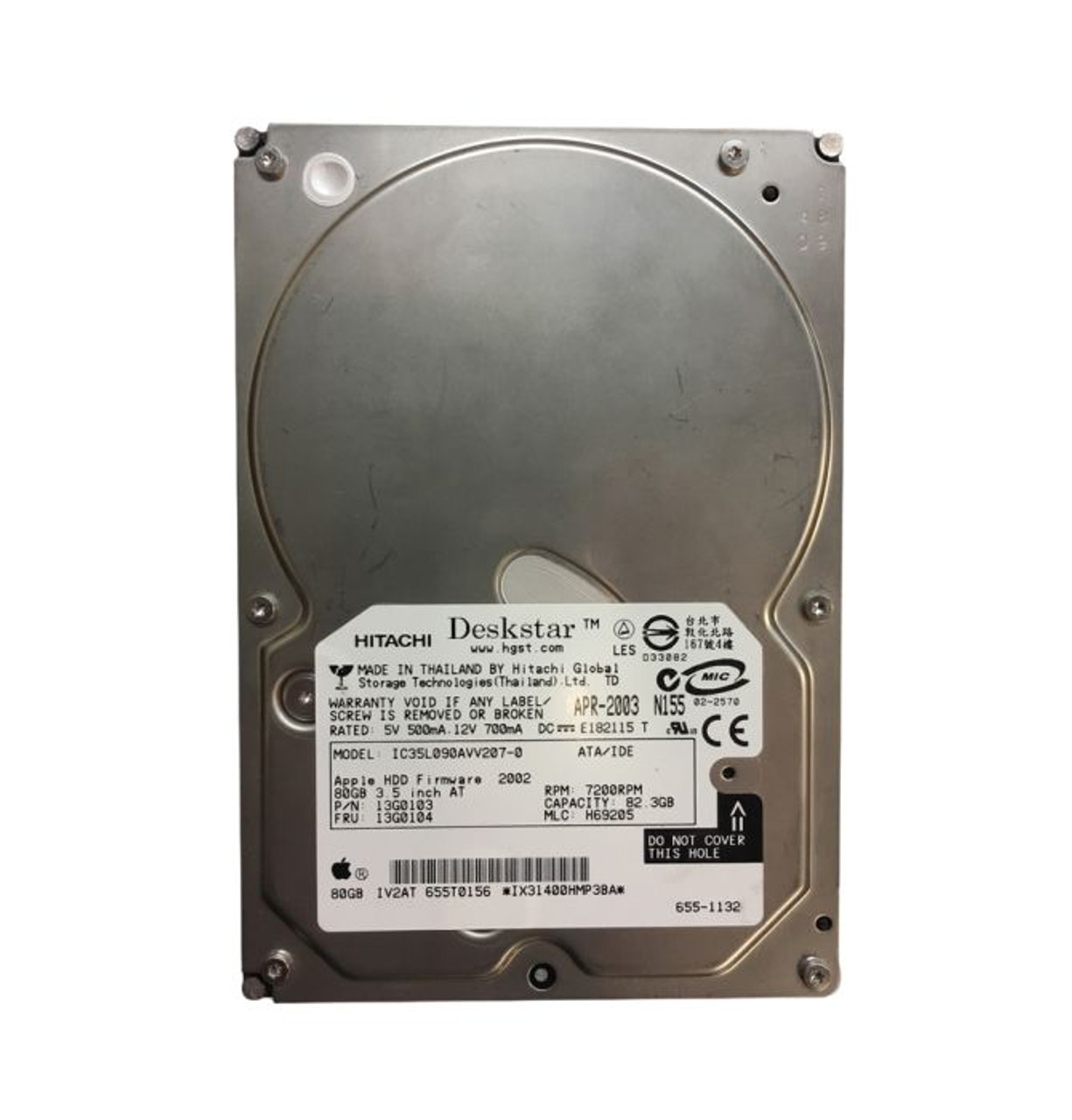 655-1104A |  APPLE | 80GB 7200RPM SATA 1.5GB/S 3.5-INCH HARD DRIVE
