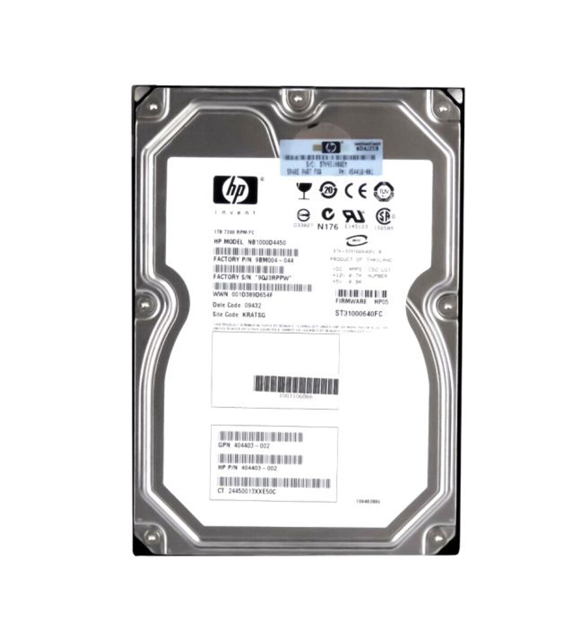 AG719A |  HP | 300GB 10000RPM FIBRE CHANNEL 2GB/S HOT-PLUGGABLE DUAL PORT 3.5-INCH HARD DRIVE